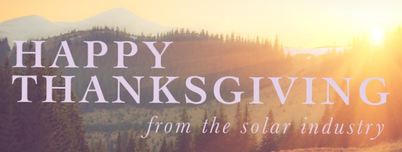 The Solar Industry Gives Thanks